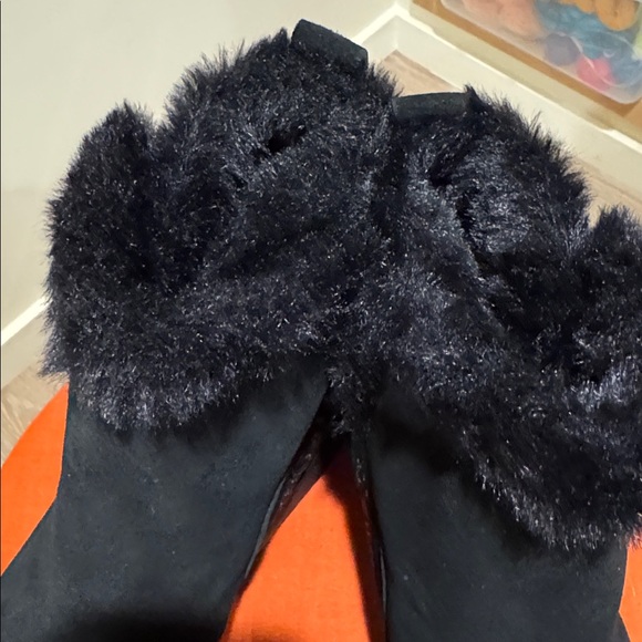 Johnny Was Black Suede Winter Boots with Plush Trim - Picture 7 of 9